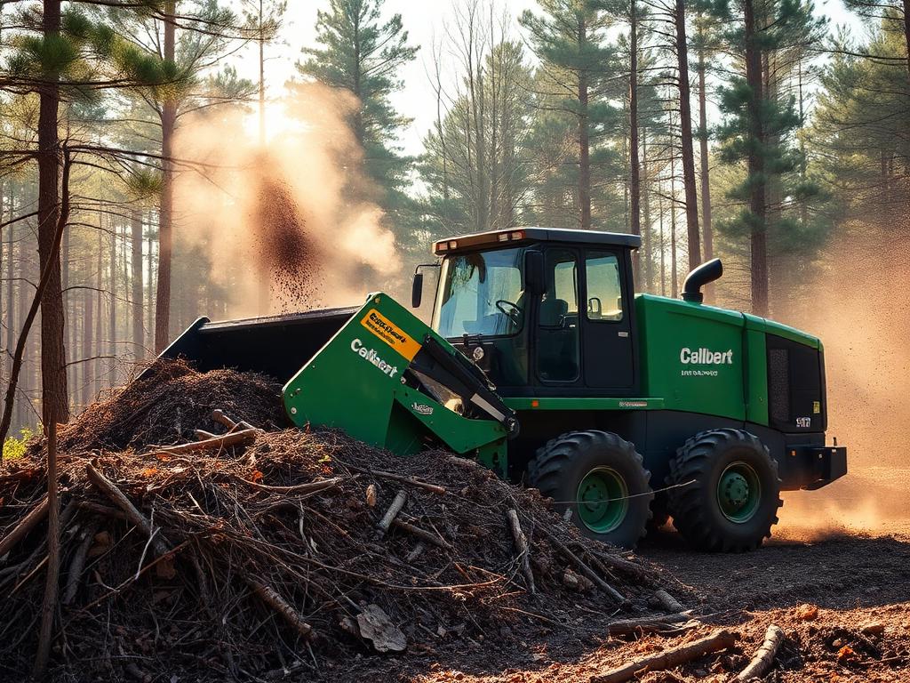 Forestry mulcher clearing brush on a Minnesota property